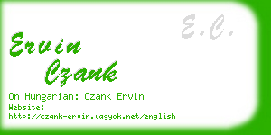ervin czank business card